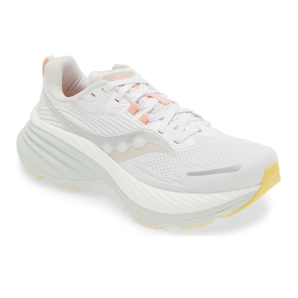 Saucony Hurricane 24 Running Shoes White Pink Cushioned Trainer Size 8.5